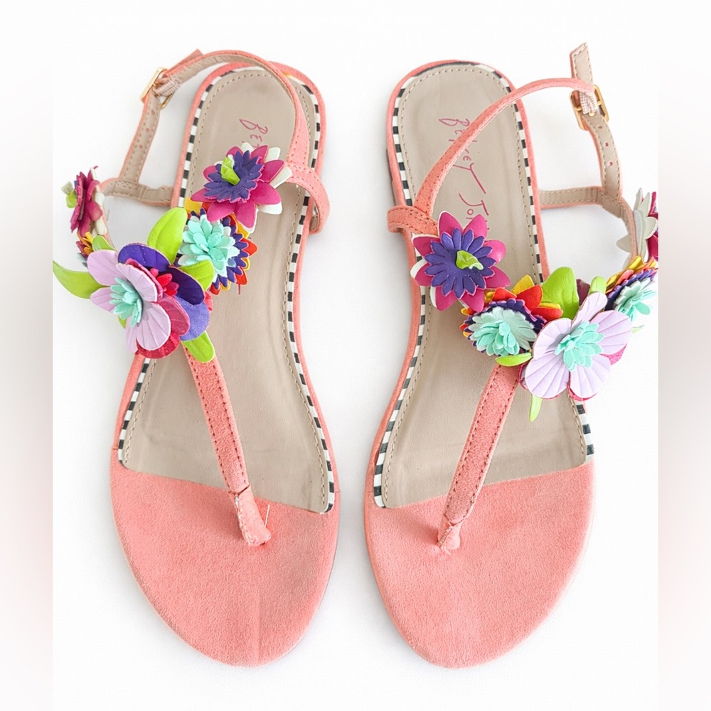 Betsey Johnson Esmee Floral T-Strap Sandals – Size 6